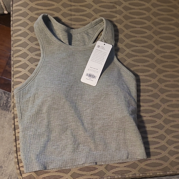 CRZ YOGA Light Gray Ribbed Tank Top - Picture 1 of 1